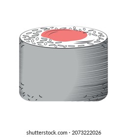 estilo plano de icono de sushi roll