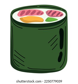 icono de sushi roll aislado