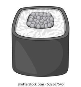 Sushi roll icon in monochrome style isolated on white background vector illustration