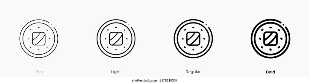 sushi roll icon. Thin, Light Regular And Bold style design isolated on white background