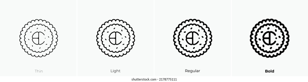 sushi roll icon. Thin, Light Regular And Bold style design isolated on white background