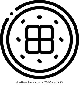 sushi roll icon. Thin Linear Style Design Isolated On White Background