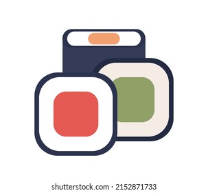 Sushi roll icon. Traditional japan food concept. Vector flat illustration 