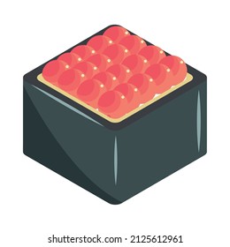 sushi roll icon vector isometric