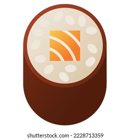 Sushi roll isolated on white background, illustration, icon, element