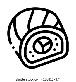 sushi roll japanese meal icon vector. sushi roll japanese meal sign. isolated contour symbol illustration