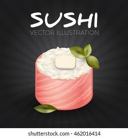 Sushi Roll. Japanese Seafood. Vector illustration