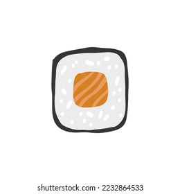 Sushi roll maki illustration isolated on white background