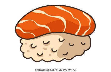 Sushi roll maki japanese food isolated on white background. Vector graphic design element illustration