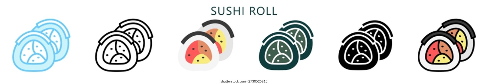 Sushi Roll Multi Style Icon. Mini Illustration Relate To Food, Gastronomy. Use For Modern Concept, Ui, Ux Web And App Development.
