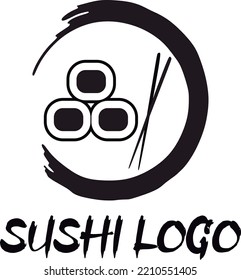 Sushi Roll Ninja Logo black