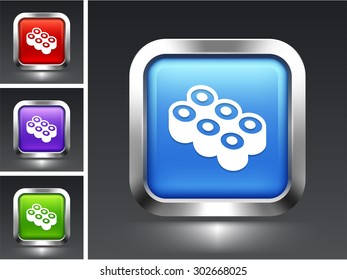 Sushi Roll on Blue Square Button
