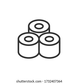 Sushi roll outline icon. Vector Illustration.