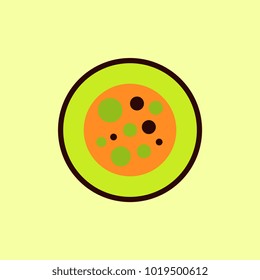 sushi roll piece, japanese food. Sushi roll with rice, vector icon