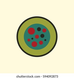 sushi roll piece, japanese food. Sushi roll with rice, vector icon
