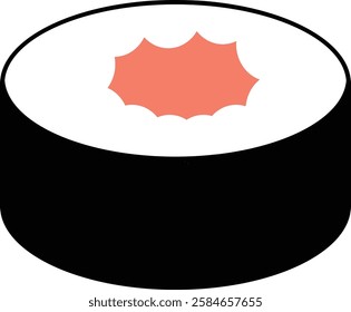 Sushi roll piece vector illustration