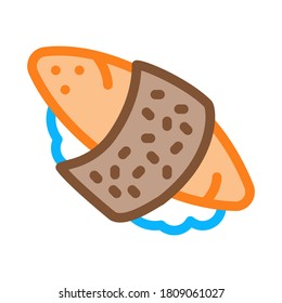 vectores de carne de pescado de arroz con rollo de sushi. cartel de carne de pescado de arroz con rollo de sushi. ilustración de símbolo de color