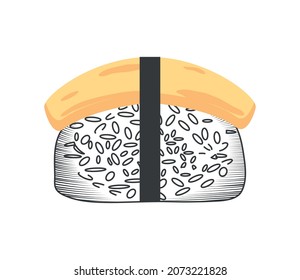 sushi roll salmon icon style