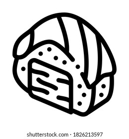 sushi roll with salmon icon vector. sushi roll with salmon sign. isolated contour symbol illustration