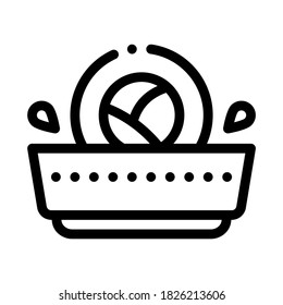 rollo de sushi en salsa vector icono. cartel de sushi en salsa. ilustración de símbolo de contorno aislado