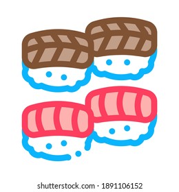 sushi roll seafood icon vector. sushi roll seafood sign. color symbol illustration