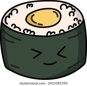 sushi roll seaweed cute emotion stylized art