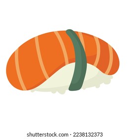 sushi roll with sesame, japanese food. roll cartoon style icon. Sushi isolated on white background. Vector cartoon sushi.  Hand draw style sushi rolls.sian food