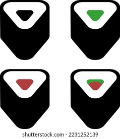 Sushi roll triangular shape icon vector. 
Color icons of sushi rolls on a white background.