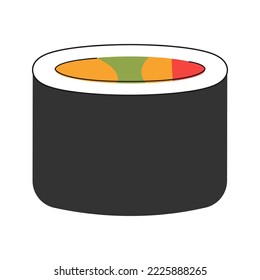 Sushi roll vector flat Illustration. Maki roll.