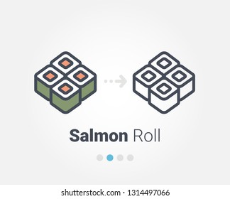 sushi roll vector icon