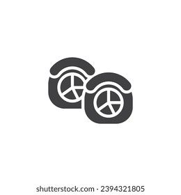 Icono de vector de rollo de sushi. signo plano relleno para concepto móvil y diseño web. Icono de glifo de rollo de sushi. Símbolo, ilustración del logotipo. Gráficos vectoriales