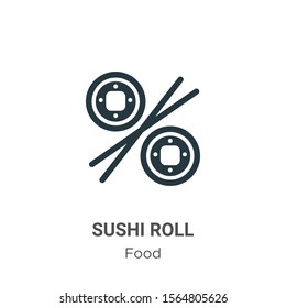 Sushi roll vector icon on white background. Flat vector sushi roll icon symbol sign from modern food collection for mobile concept and web apps design.