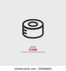 Sushi roll vector icon. Outline simple pictogram