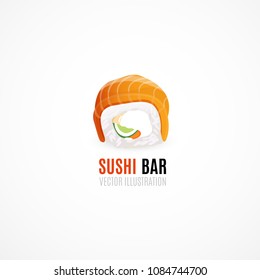 Sushi roll. Vector illustration.