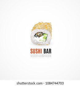 Sushi roll. Vector illustration.