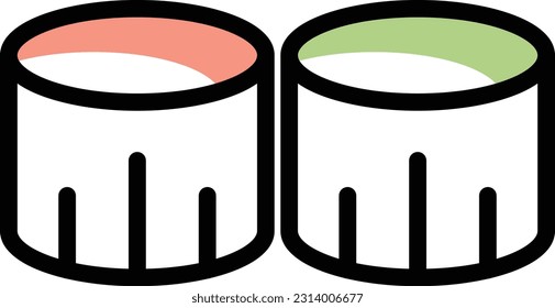 sushi roll Vector illustration on a transparent background. Premium quality symmbols. Line Color vector icons for concept and graphic design.