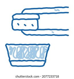 sushi roll wasabi sketch icon vector. Hand drawn blue doodle line art sushi roll wasabi sign. isolated symbol illustration
