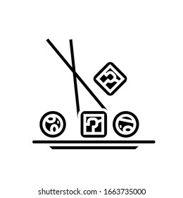 Sushi rolls black icon, concept illustration, vector flat symbol, glyph sign.