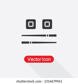 Sushi Rolls And Chopsticks Icon Vector Illustration Eps10