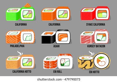 sushi rolls clipart vector collection