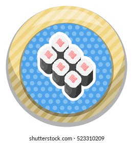 Sushi rolls colorful illustration