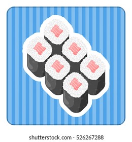 Sushi rolls colorful illustration