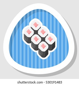 Sushi rolls colorful illustration