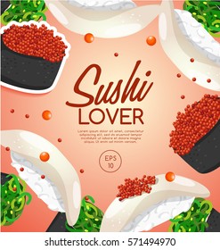 Sushi Rolls Elements : Vector Illustration