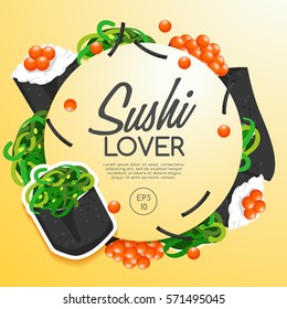 Sushi Rolls Elements : Vector Illustration