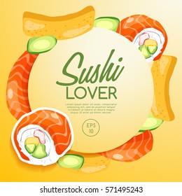 Sushi Rolls Elements : Vector Illustration