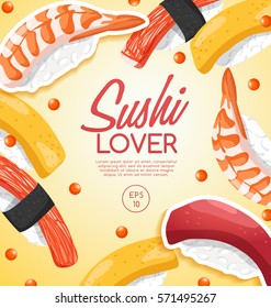 Sushi Rolls Elements : Vector Illustration