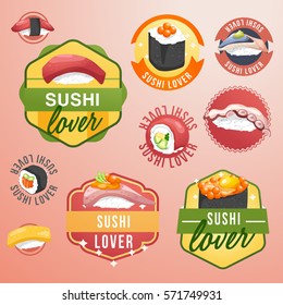 Sushi Rolls Elements : Vector Illustration
