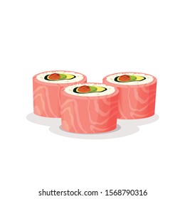 sushi rolls with fish vector illustration