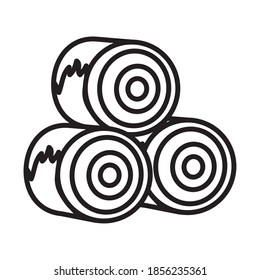 sushi rolls icon over white background, line style, vector illustration